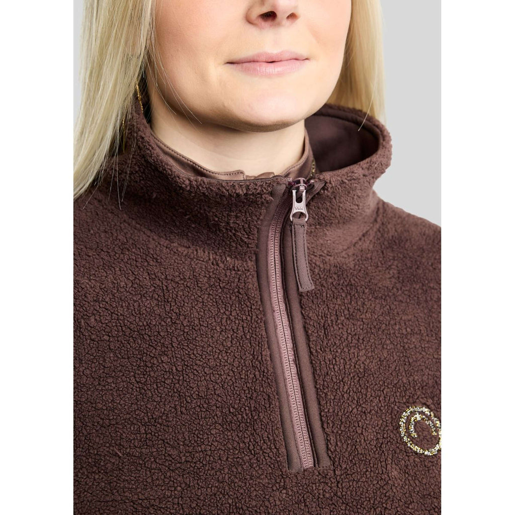 Montar Sweater MoEbba Q-Zip Teddy Pile Golden Quartz Black Peony