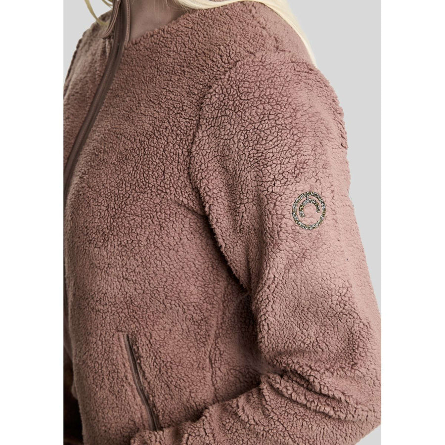 Montar Zip-Hoodie MoEbba Teddy Pile Golden Quartz Nougat Brown