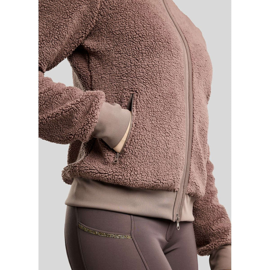 Montar Zip-Hoodie MoEbba Teddy Pile Golden Quartz Nougat Brown