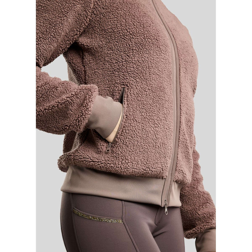 Montar Zip-Hoodie MoEbba Teddy Pile Golden Quartz Nougat Brown