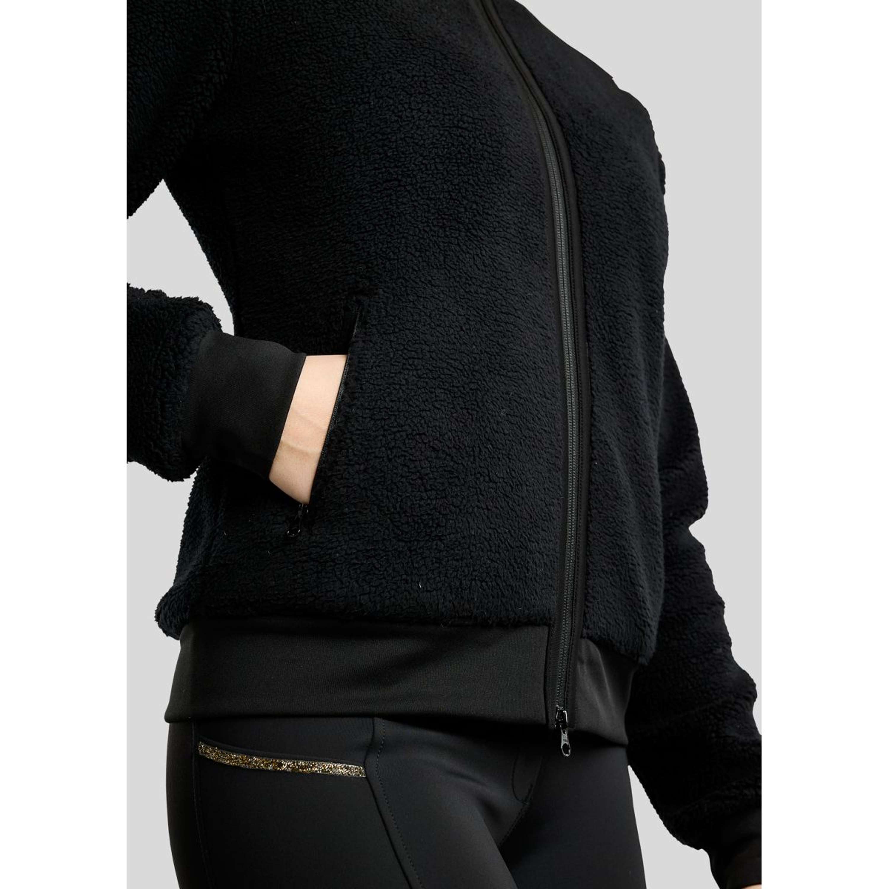 Montar Zip-Hoodie MoEbba Teddy Pile Golden Quartz Black