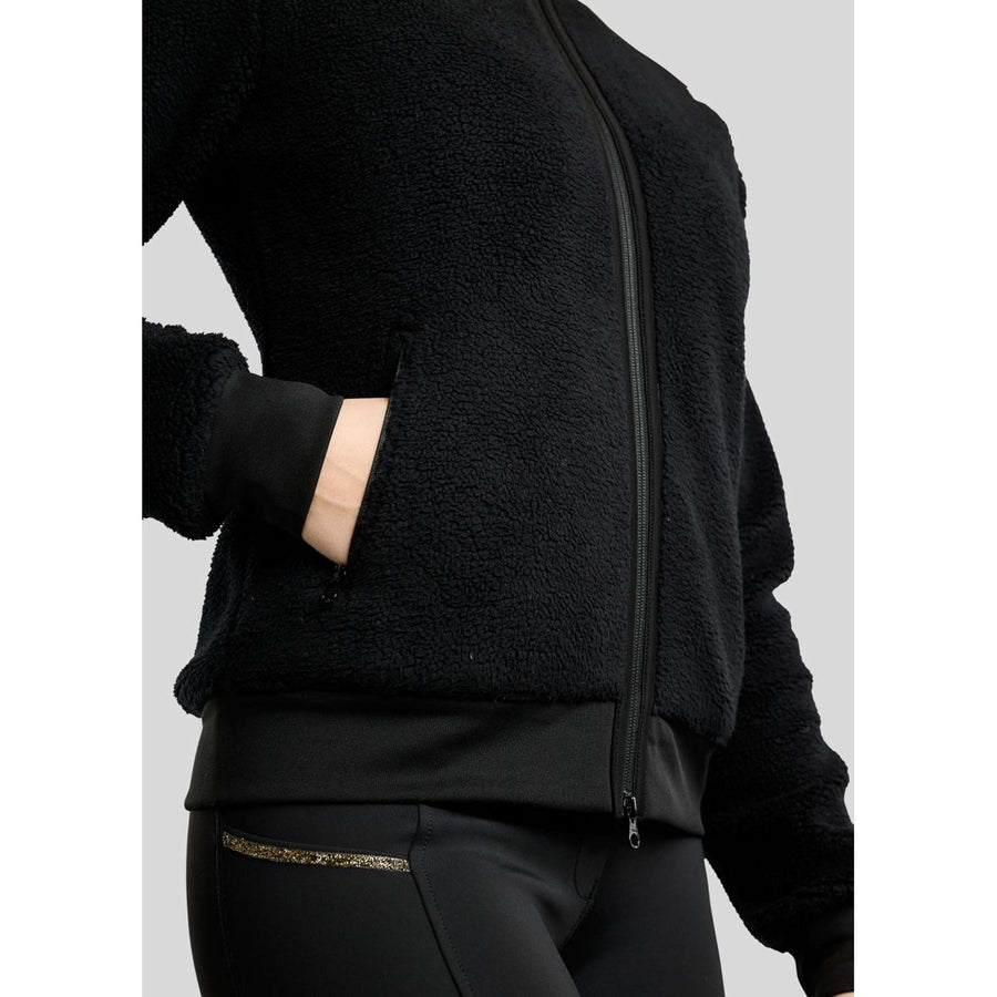 Montar Zip-Hoodie MoEbba Teddy Pile Golden Quartz Black