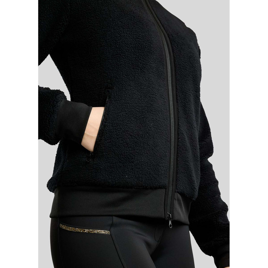 Montar Zip-Hoodie MoEbba Teddy Pile Golden Quartz Black