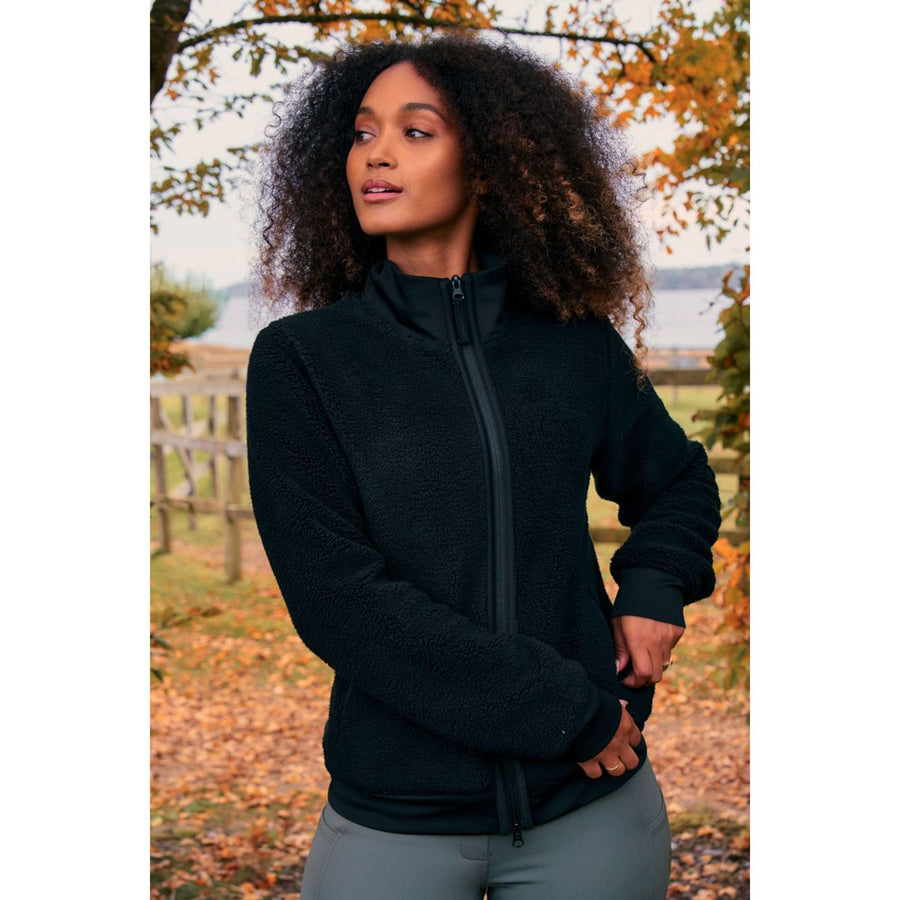 Montar Zip-Hoodie MoEbba Teddy Pile Golden Quartz Black