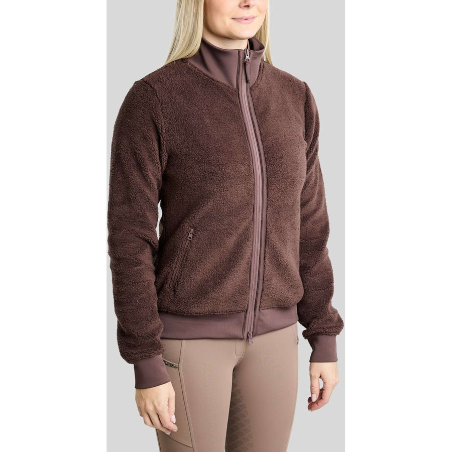 Montar Zip-Hoodie MoEbba Teddy Pile Golden Quartz Black Peony