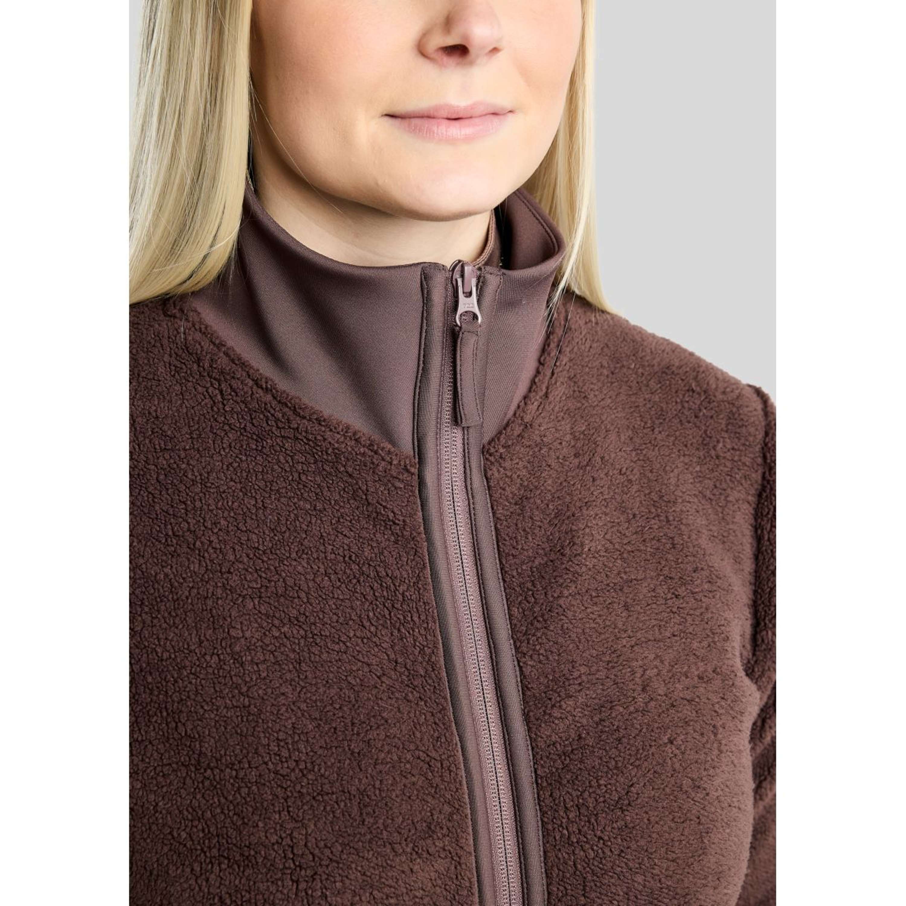 Montar Zip-Hoodie MoEbba Teddy Pile Golden Quartz Black Peony
