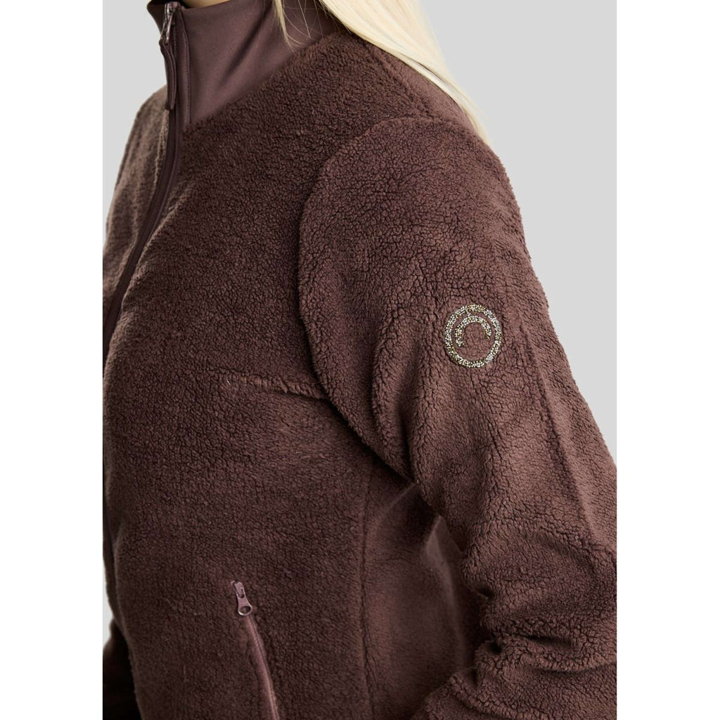 Montar Zip-Hoodie MoEbba Teddy Pile Golden Quartz Black Peony
