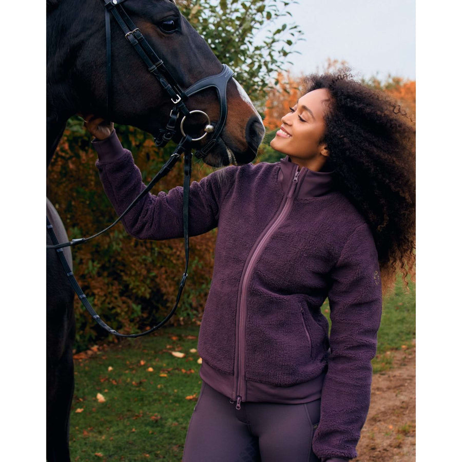 Montar Zip-Hoodie MoEbba Teddy Pile Golden Quartz Black Peony