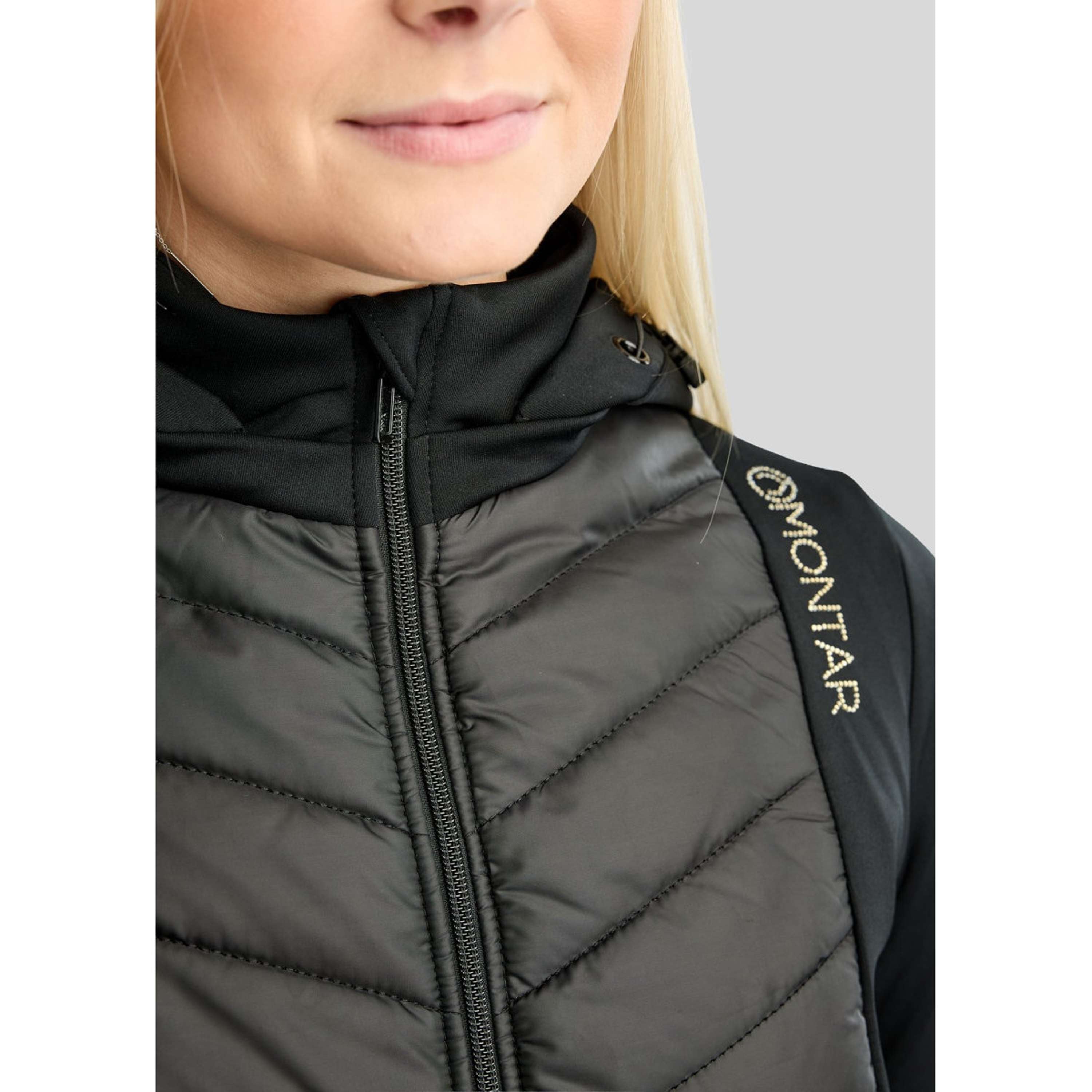 Montar Jacket MoEverline Hybrid Detachable Hood Golden Quartz Crystals Black