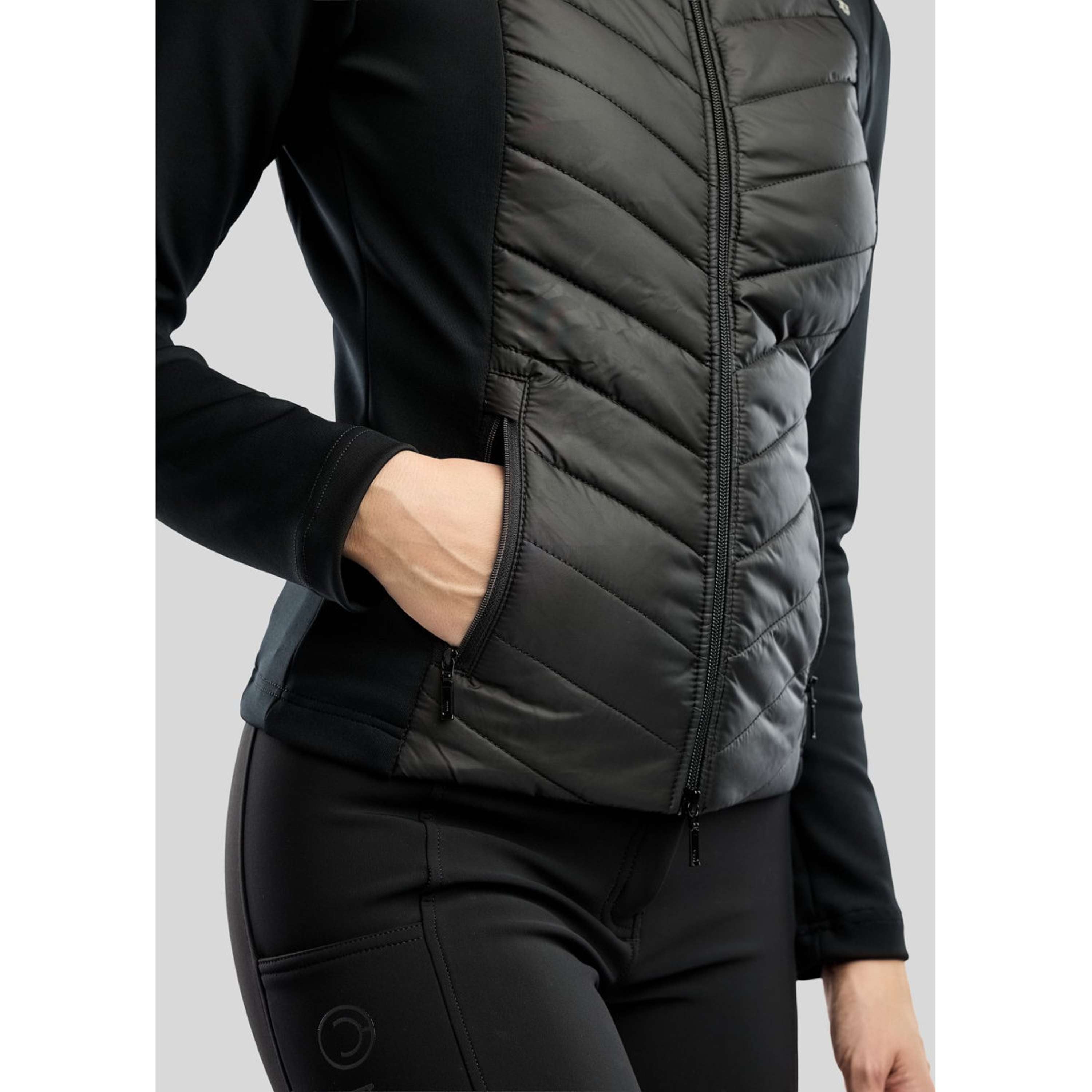 Montar Jacket MoEverline Hybrid Detachable Hood Golden Quartz Crystals Black