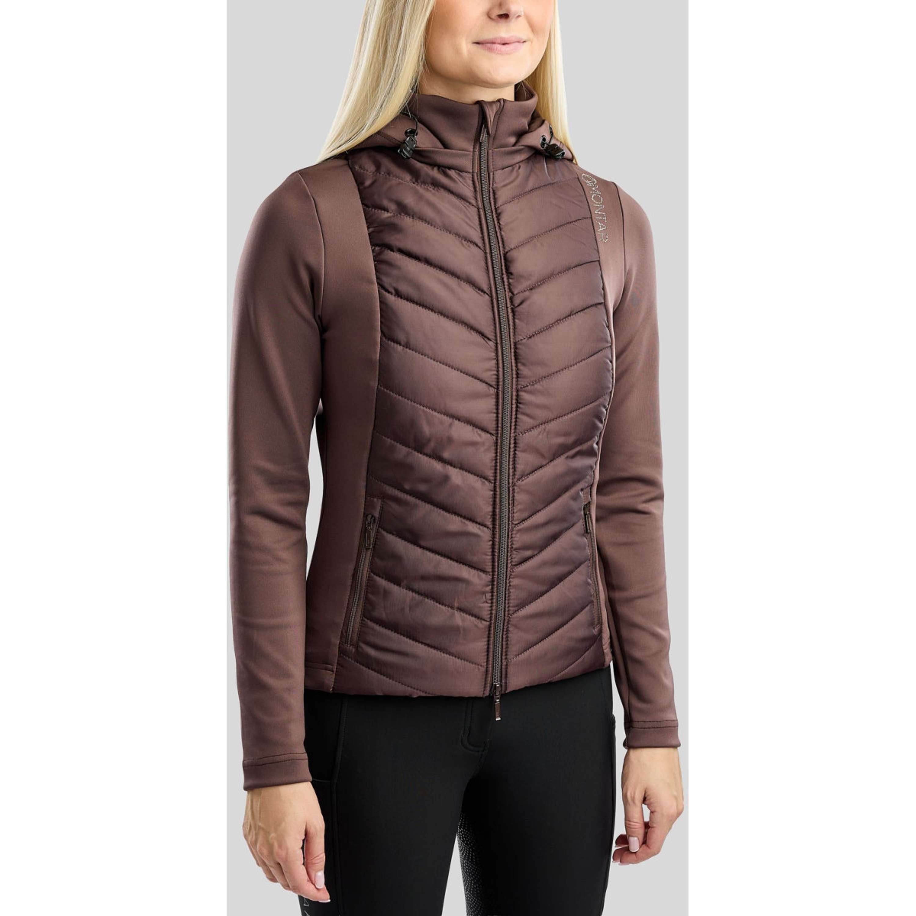 Montar Jacket MoEverline Hybrid Detachable Hood Golden Quartz Crystals Black Peony