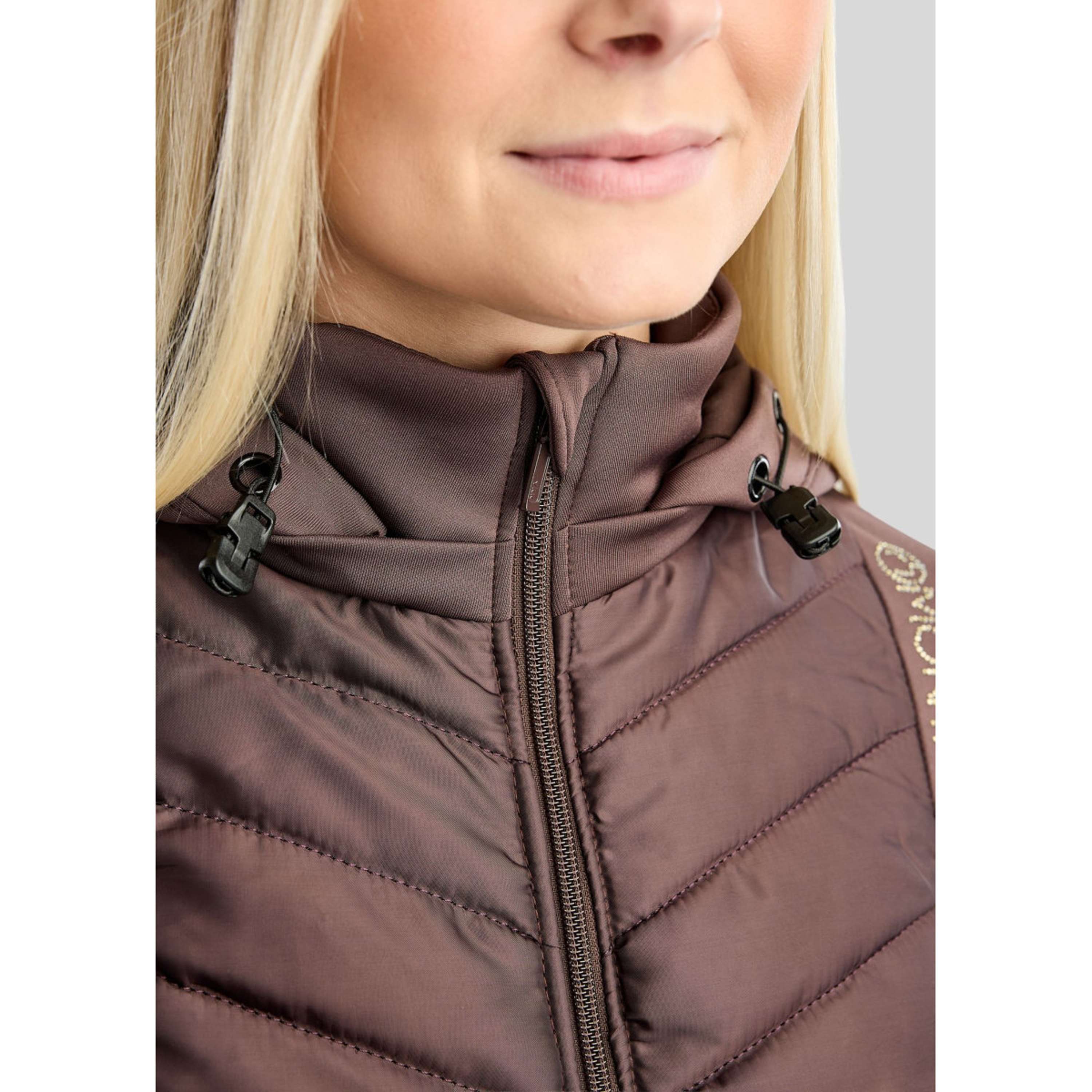 Montar Jacket MoEverline Hybrid Detachable Hood Golden Quartz Crystals Black Peony