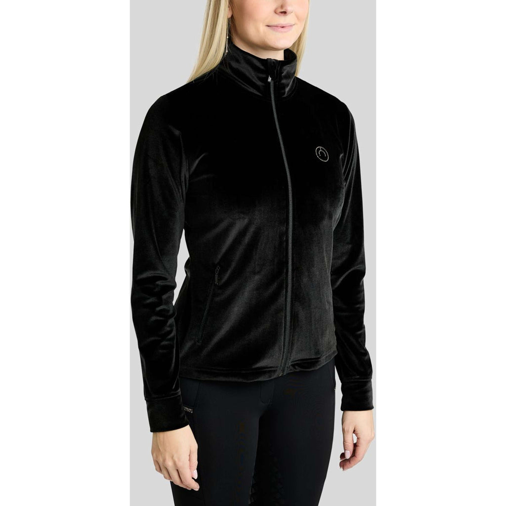 Montar Zip-Hoodie MoValerie Velvet Golden Quartz Crystals Black
