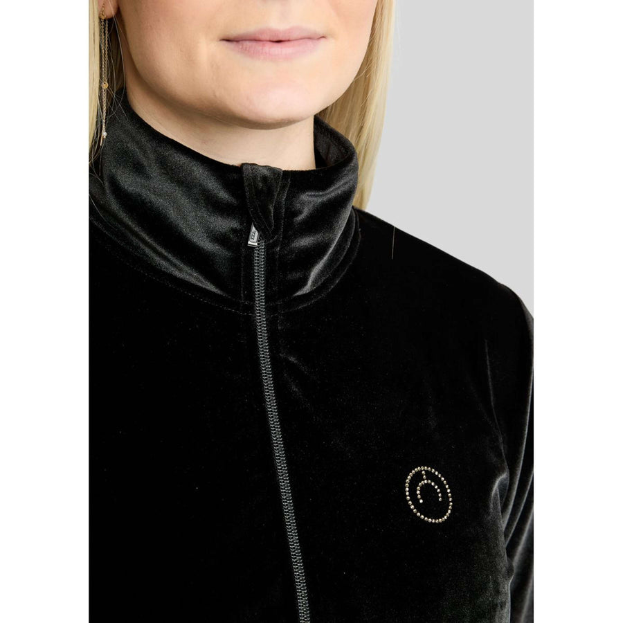 Montar Zip-Hoodie MoValerie Velvet Golden Quartz Crystals Black