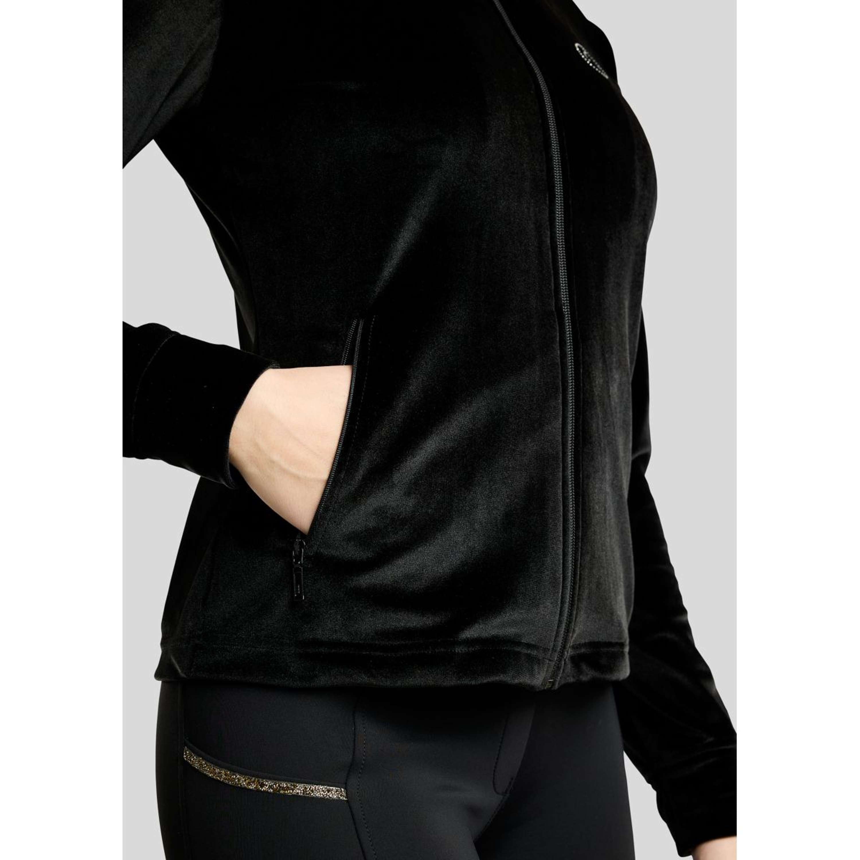 Montar Zip-Hoodie MoValerie Velvet Golden Quartz Crystals Black