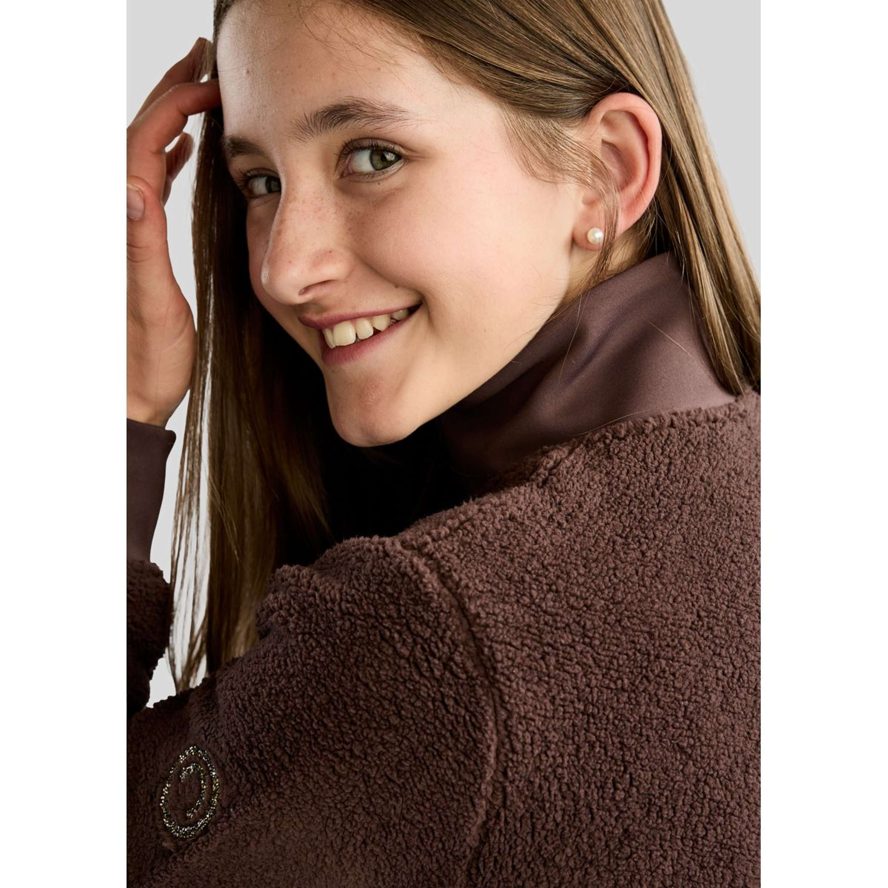 Montar Zip-Hoodie MoEbba Teddy Pile Golden Quartz Kids Black Peony