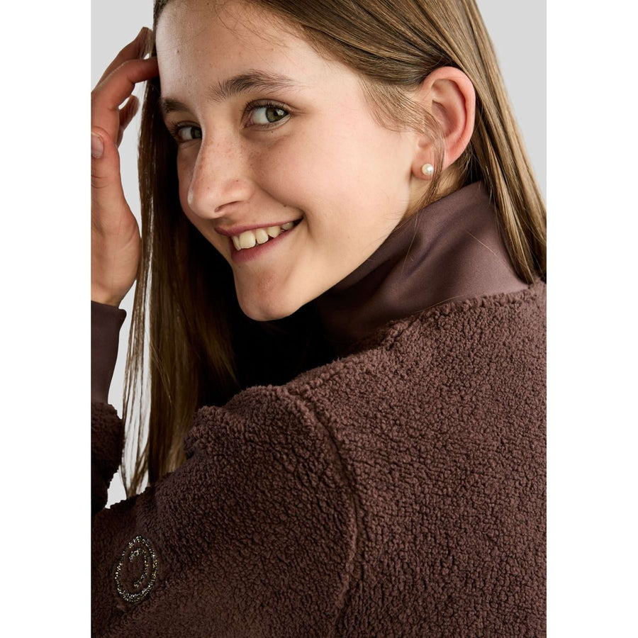 Montar Zip-Hoodie MoEbba Teddy Pile Golden Quartz Kids Black Peony