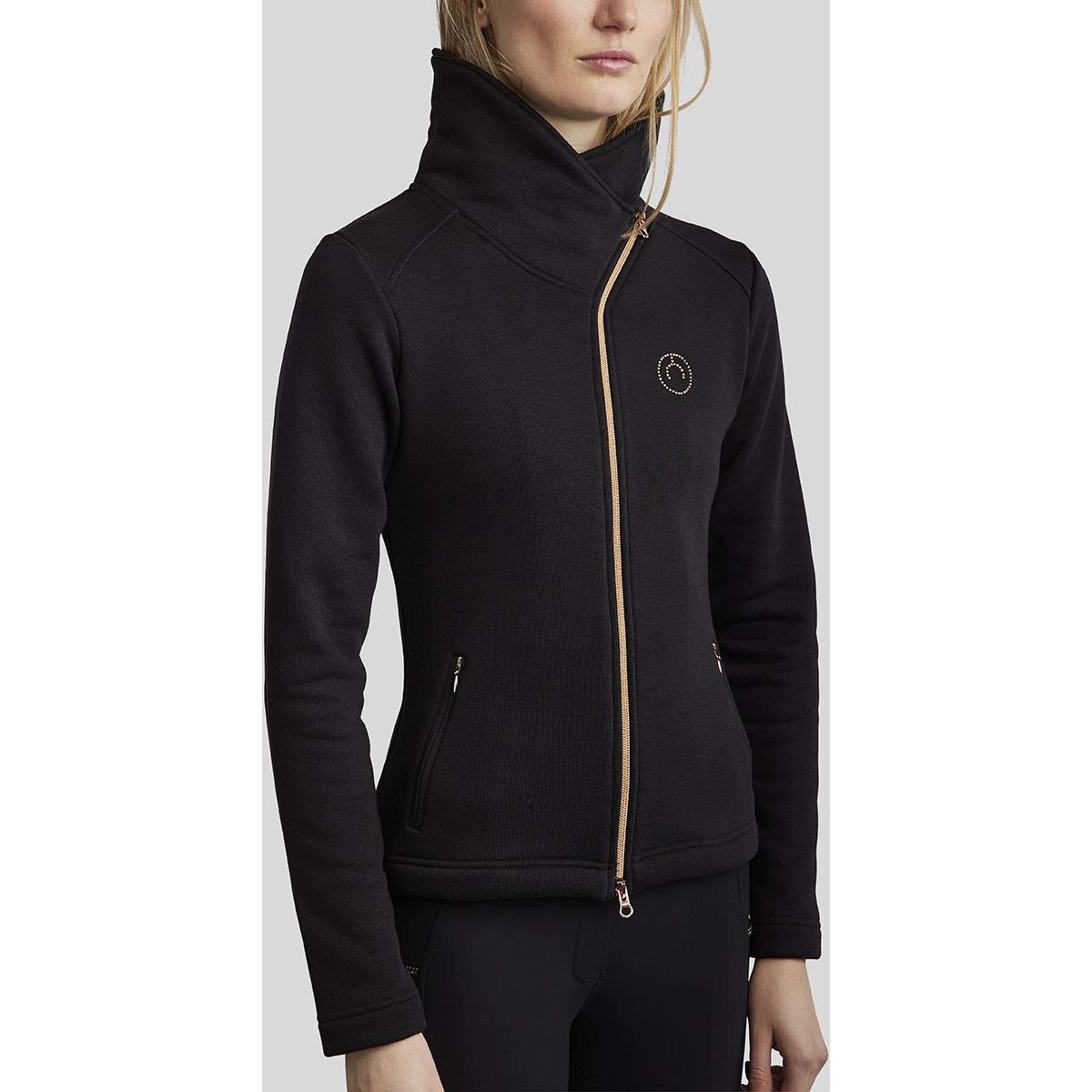 Montar Zip-Hoodie MoNaja Rosegold Crystals Black