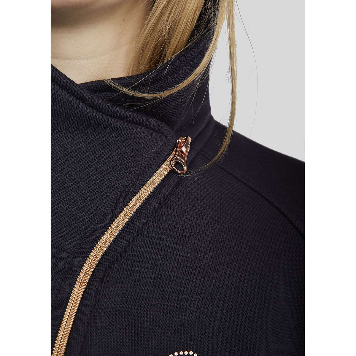 Montar Zip-Hoodie MoNaja Rosegold Crystals Dark Navy