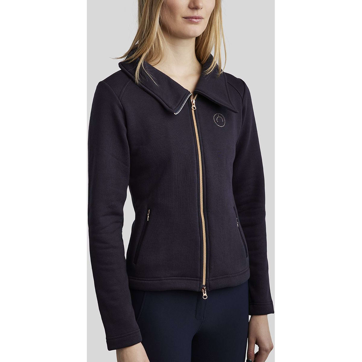 Montar Zip-Hoodie MoNaja Rosegold Crystals Dark Navy