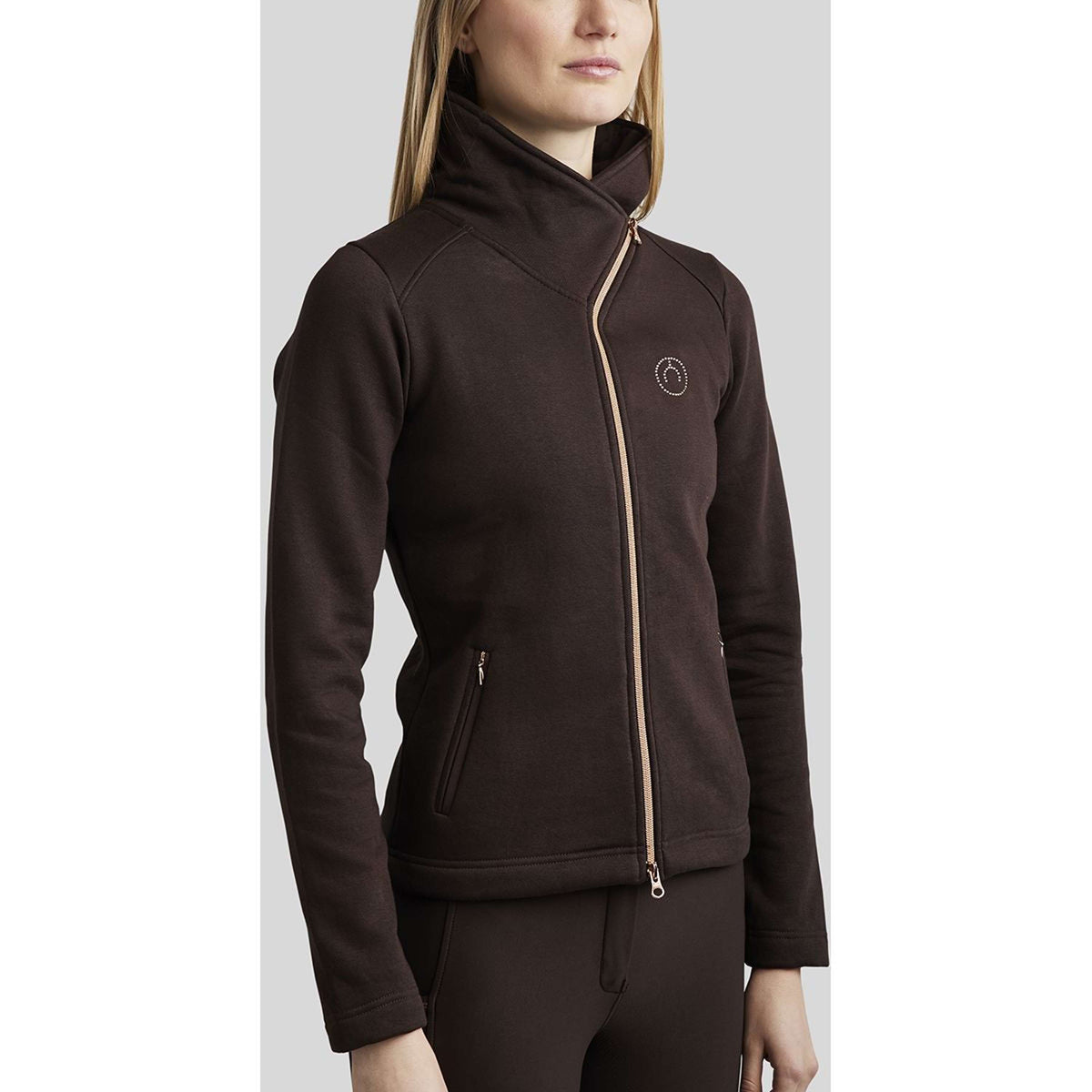 Montar Zip-Hoodie MoNaja Rosegold Crystals Brown