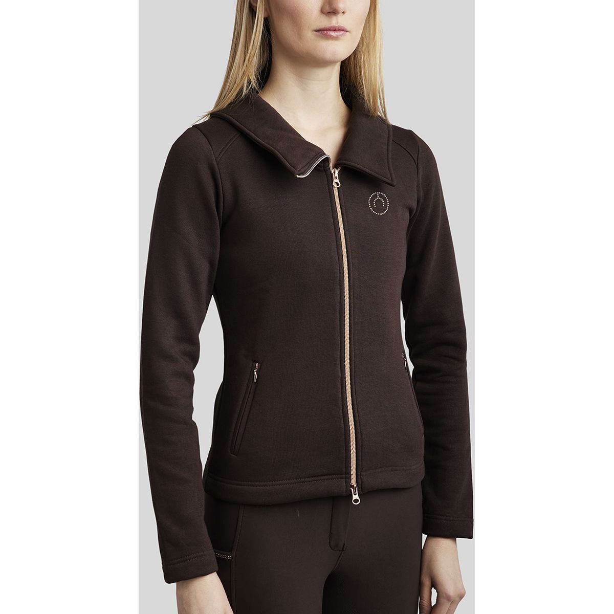 Montar Zip-Hoodie MoNaja Rosegold Crystals Brown