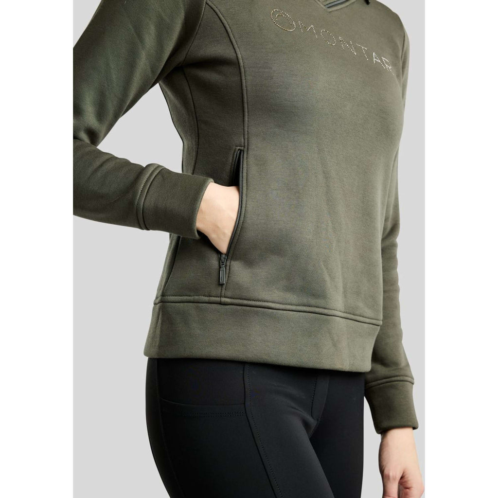 Montar Sweater MoNaja High Collar Golden Quartz Crystals Forest Green