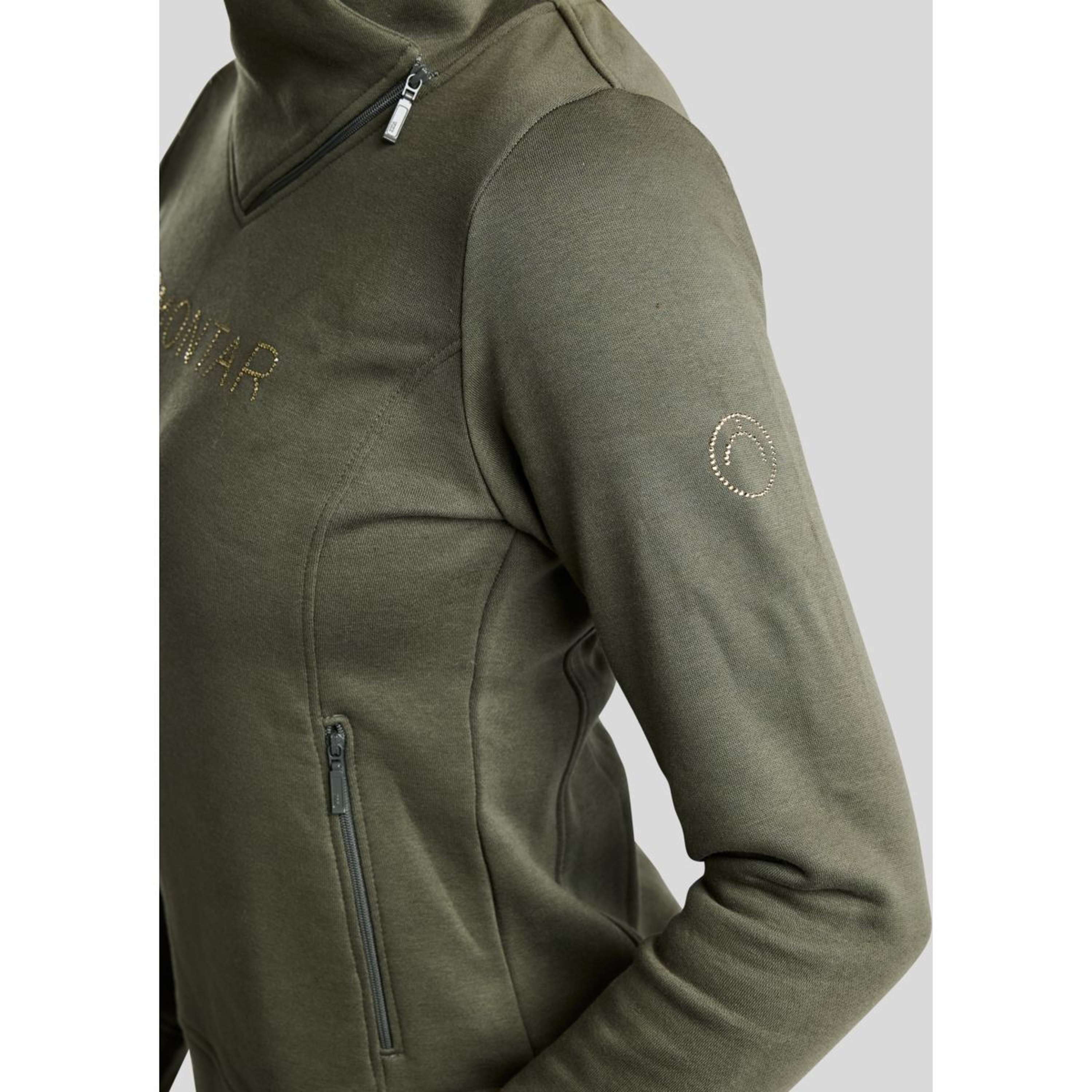 Montar Sweater MoNaja High Collar Golden Quartz Crystals Forest Green