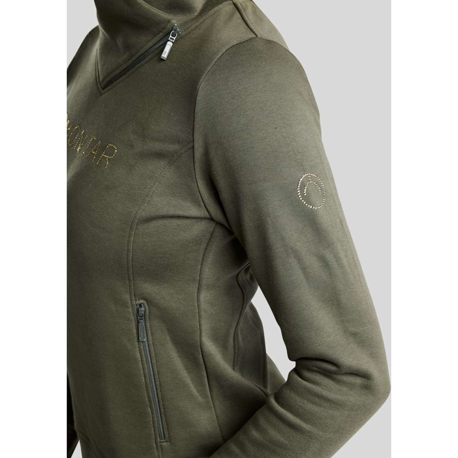 Montar Sweater MoNaja High Collar Golden Quartz Crystals Forest Green