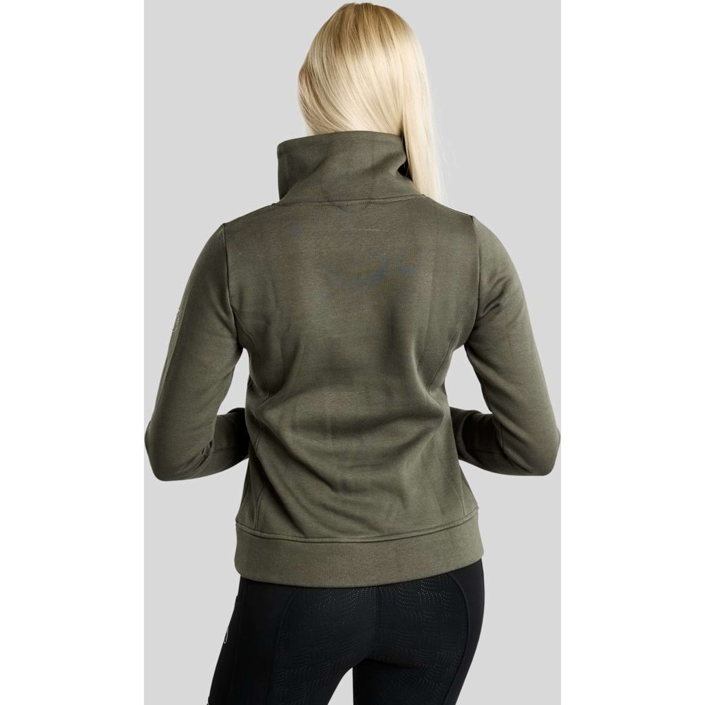 Montar Sweater MoNaja High Collar Golden Quartz Crystals Forest Green