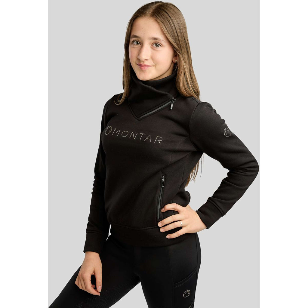 Montar Sweater MoNaja High Collar Golden Quartz Crystals Kids Black