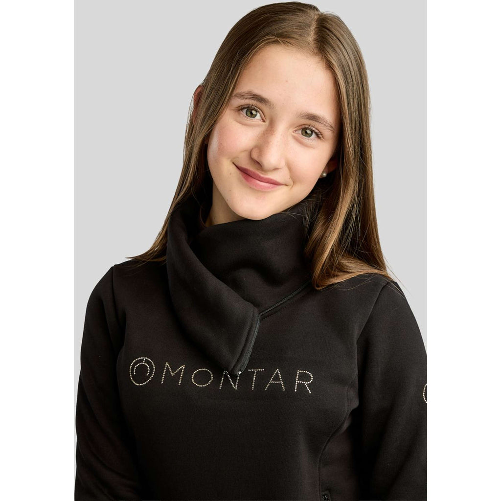 Montar Sweater MoNaja High Collar Golden Quartz Crystals Kids Black