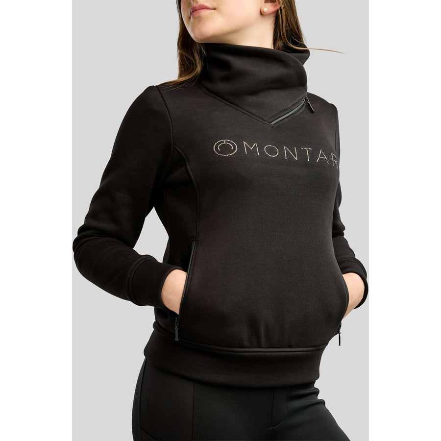 Montar Sweater MoNaja High Collar Golden Quartz Crystals Kids Black