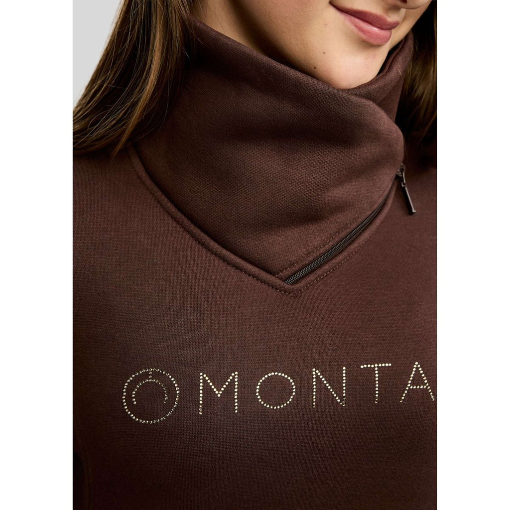 Montar Sweater MoNaja High Collar Golden Quartz Crystals Black Peony