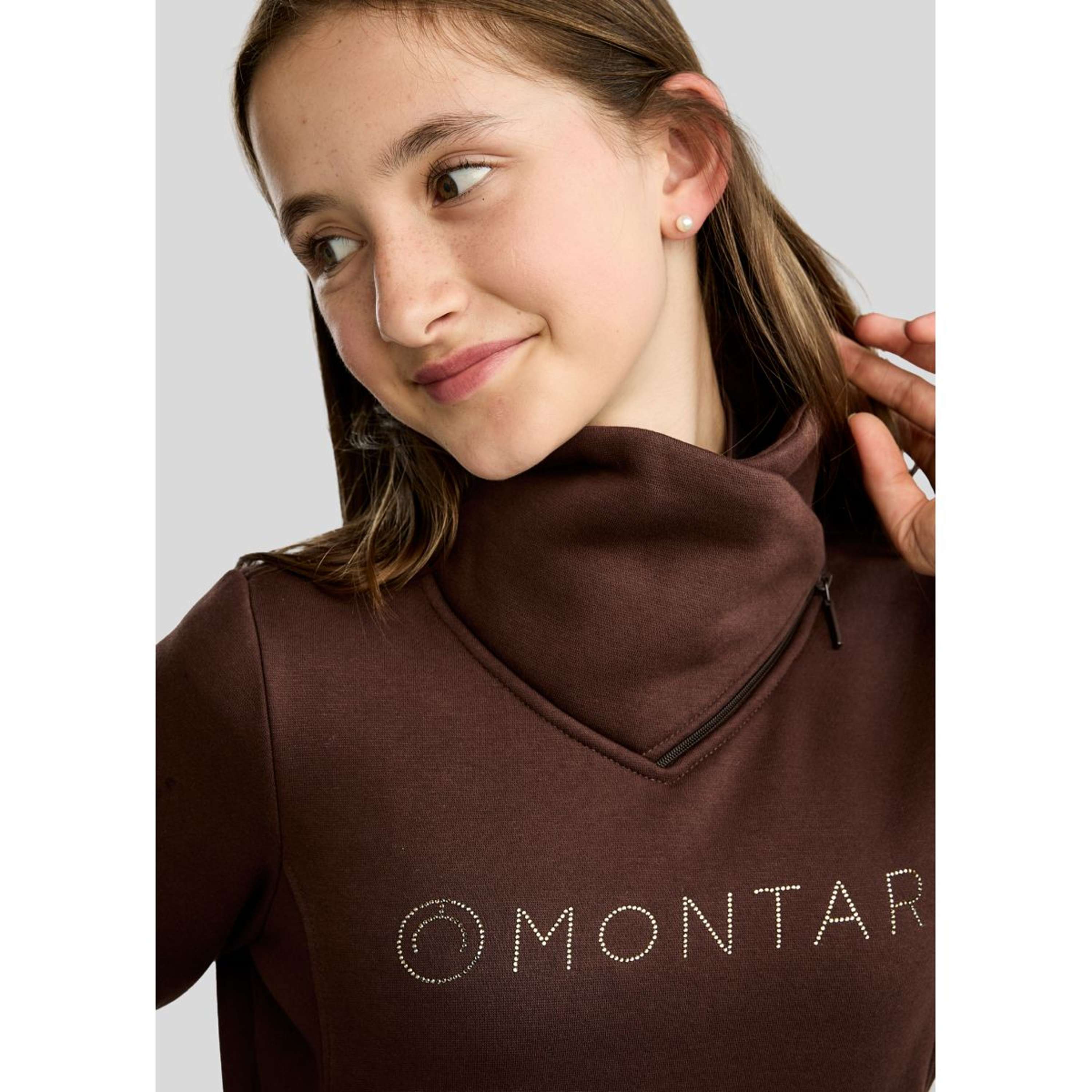 Montar Sweater MoNaja High Collar Golden Quartz Crystals Black Peony