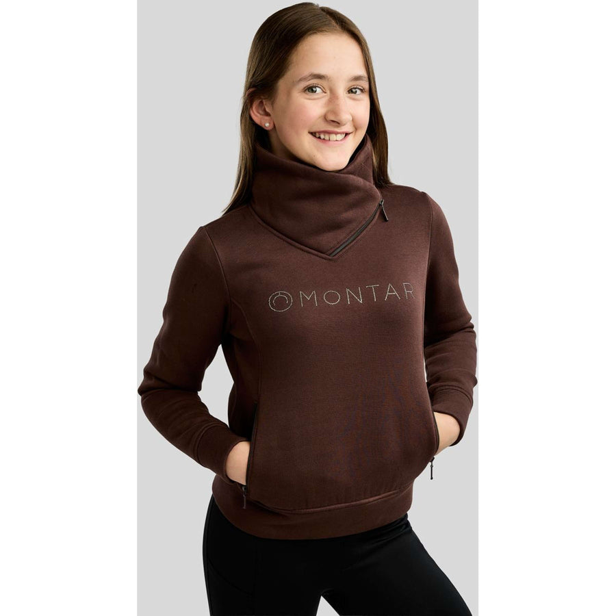 Montar Sweater MoNaja High Collar Golden Quartz Crystals Kids Black Peony