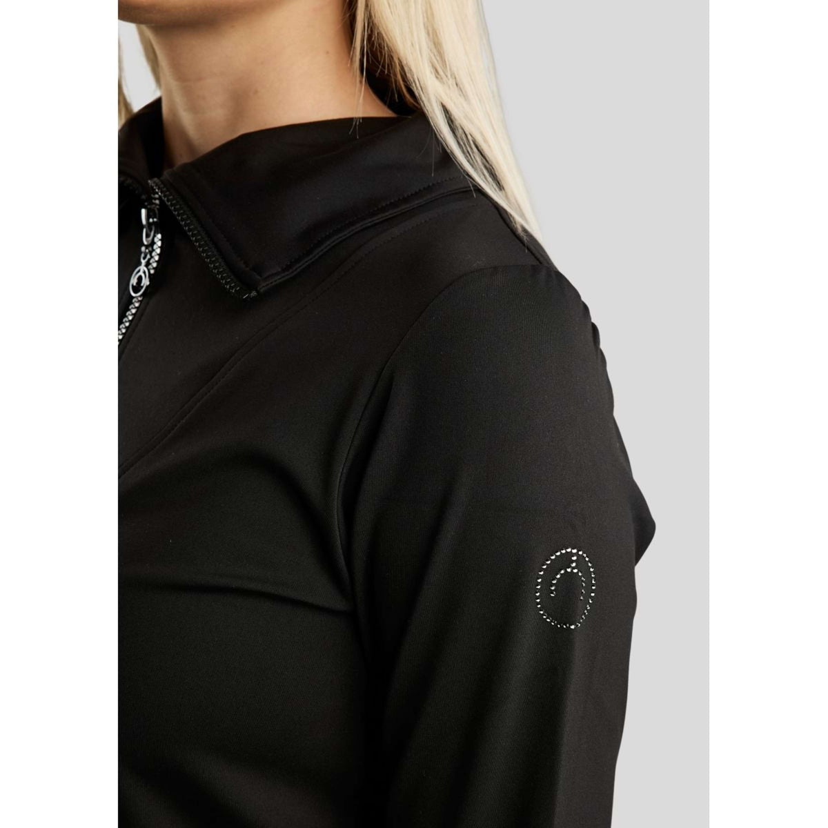 Montar Shirt MoRachel Quarter Zip Black