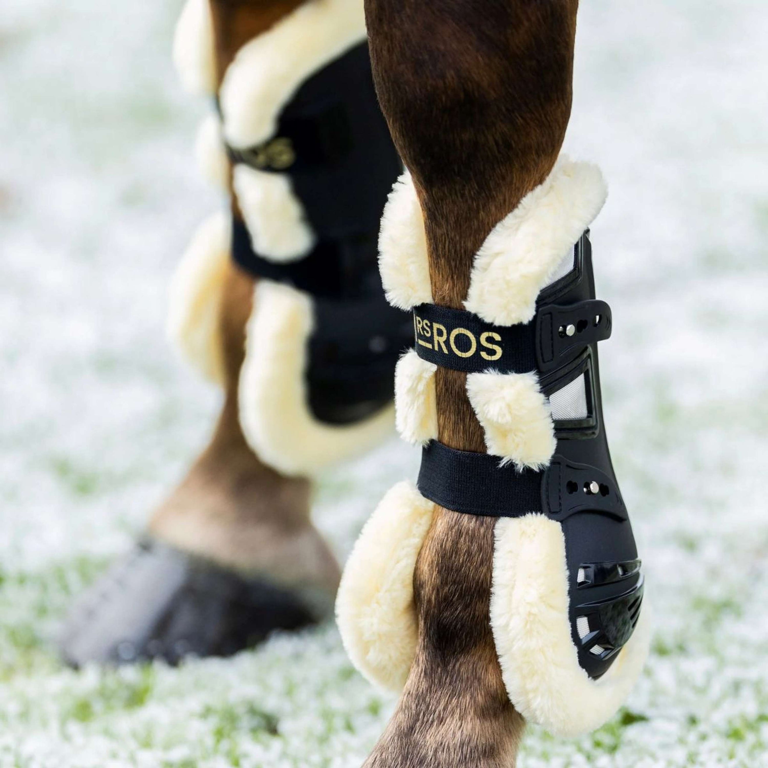 Mrs. Ros Tendon Boots Air Flex Faux Fur Black