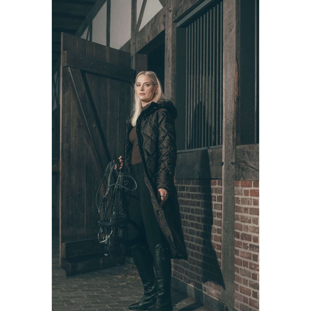 Pikeur Long Coat QuiltDiamond Selection AW26 Chocolate Brown
