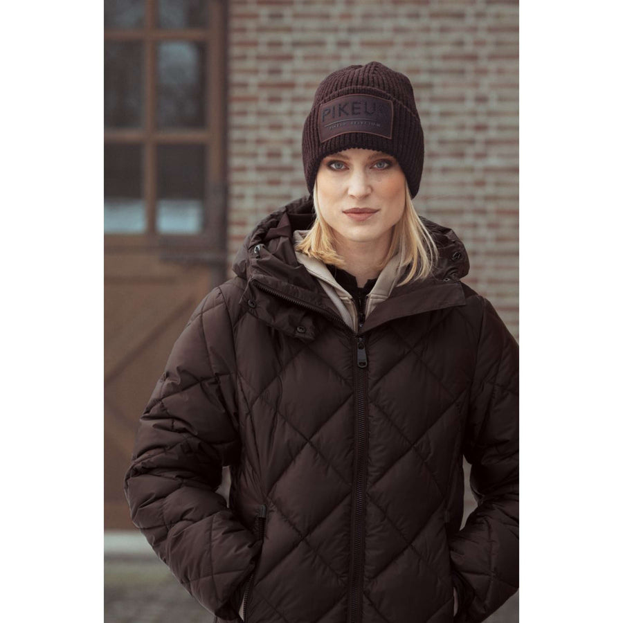 Pikeur Long Coat QuiltDiamond Selection AW26 Chocolate Brown