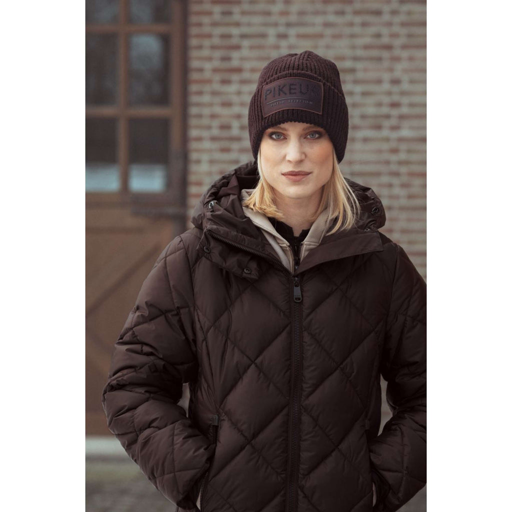 Pikeur Long Coat QuiltDiamond Selection AW26 Chocolate Brown