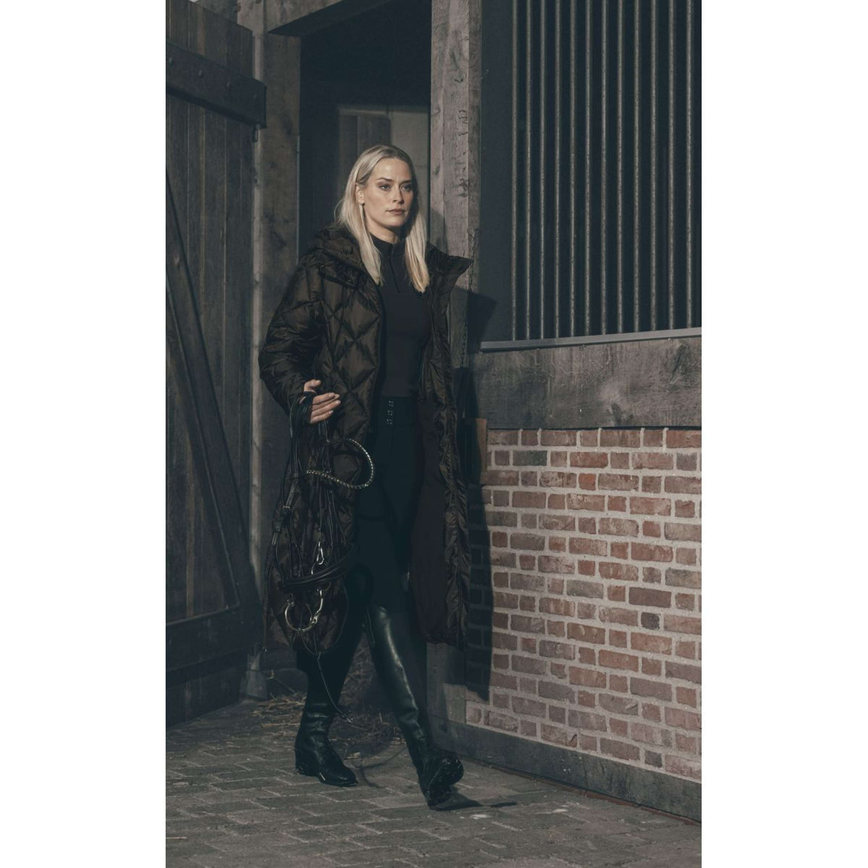 Pikeur Long Coat QuiltDiamond Selection AW26 Chocolate Brown