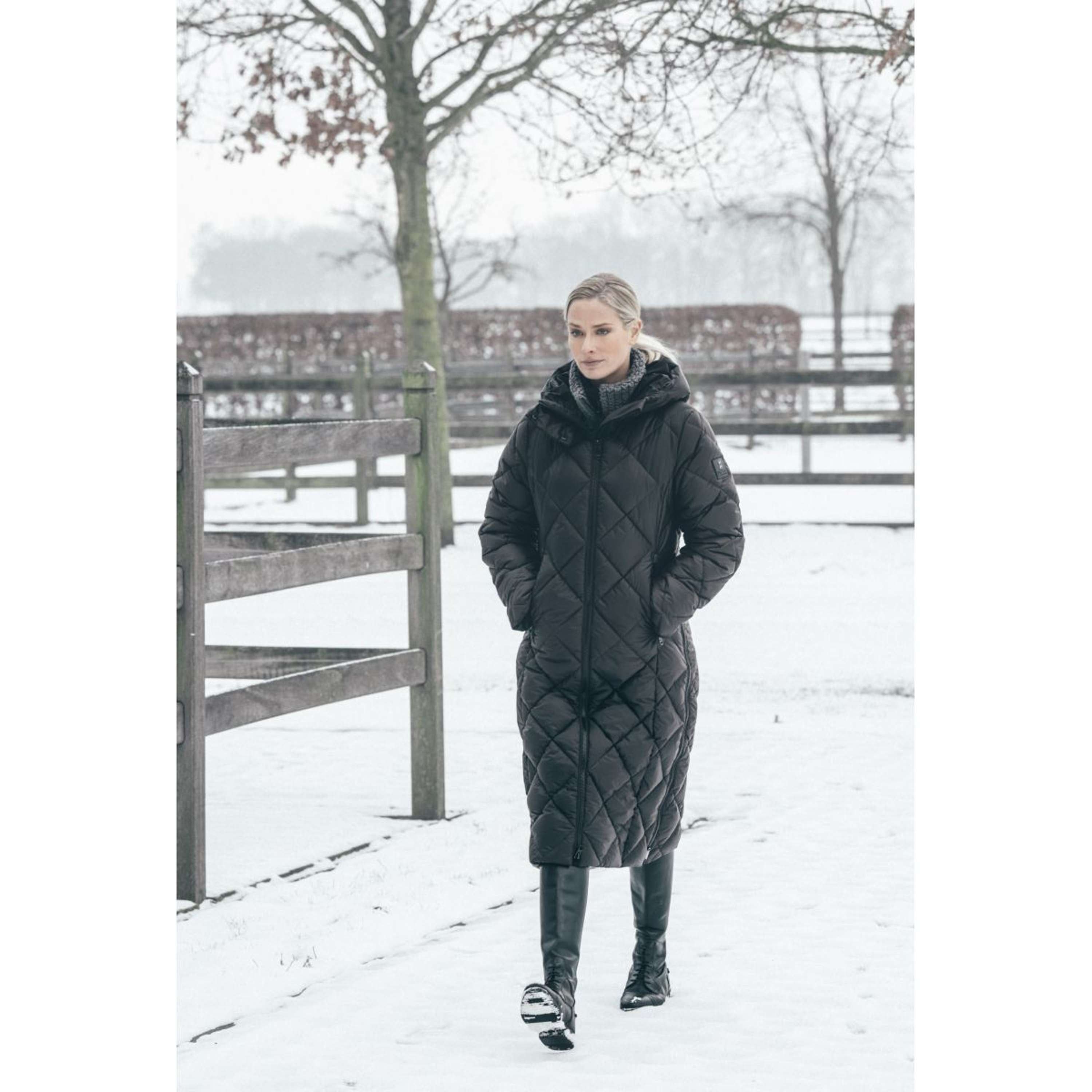 Pikeur Long Coat QuiltDiamond Selection AW26 Black