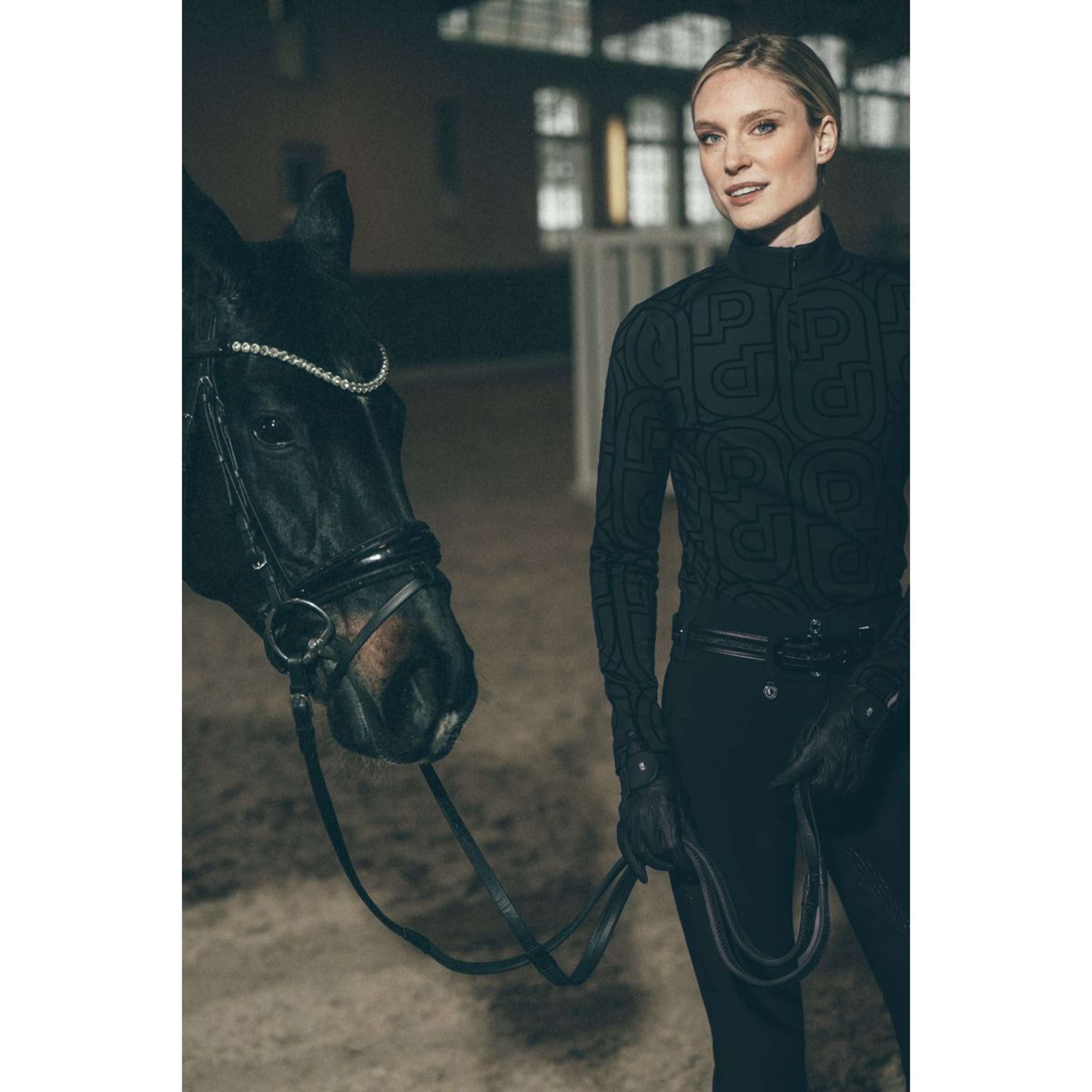 Pikeur Shirt Zip Print Selection AW26 Long Sleeves Black