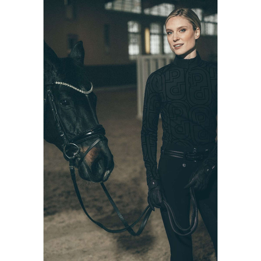 Pikeur Shirt Zip Print Selection AW26 Long Sleeves Black