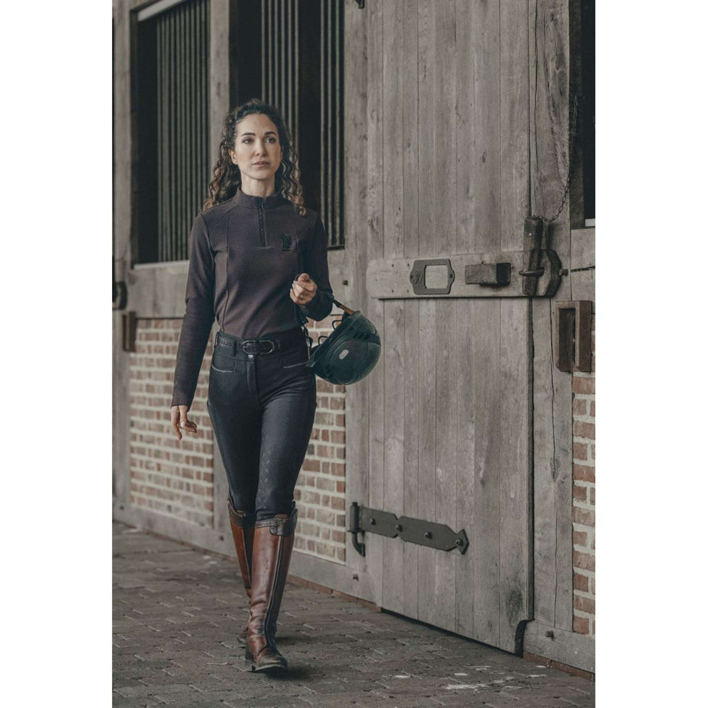 Pikeur Shirt Zip Rip Selection AW26 Long Sleeves Chocolate Brown