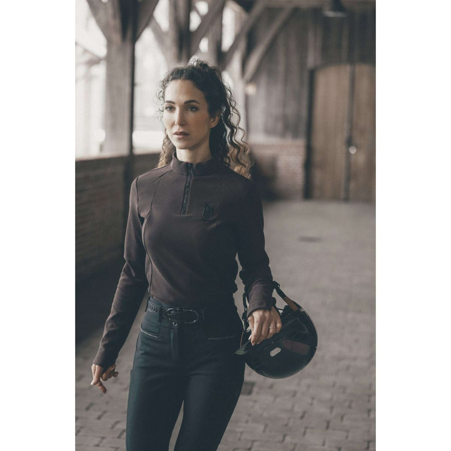 Pikeur Shirt Zip Rip Selection AW26 Long Sleeves Chocolate Brown