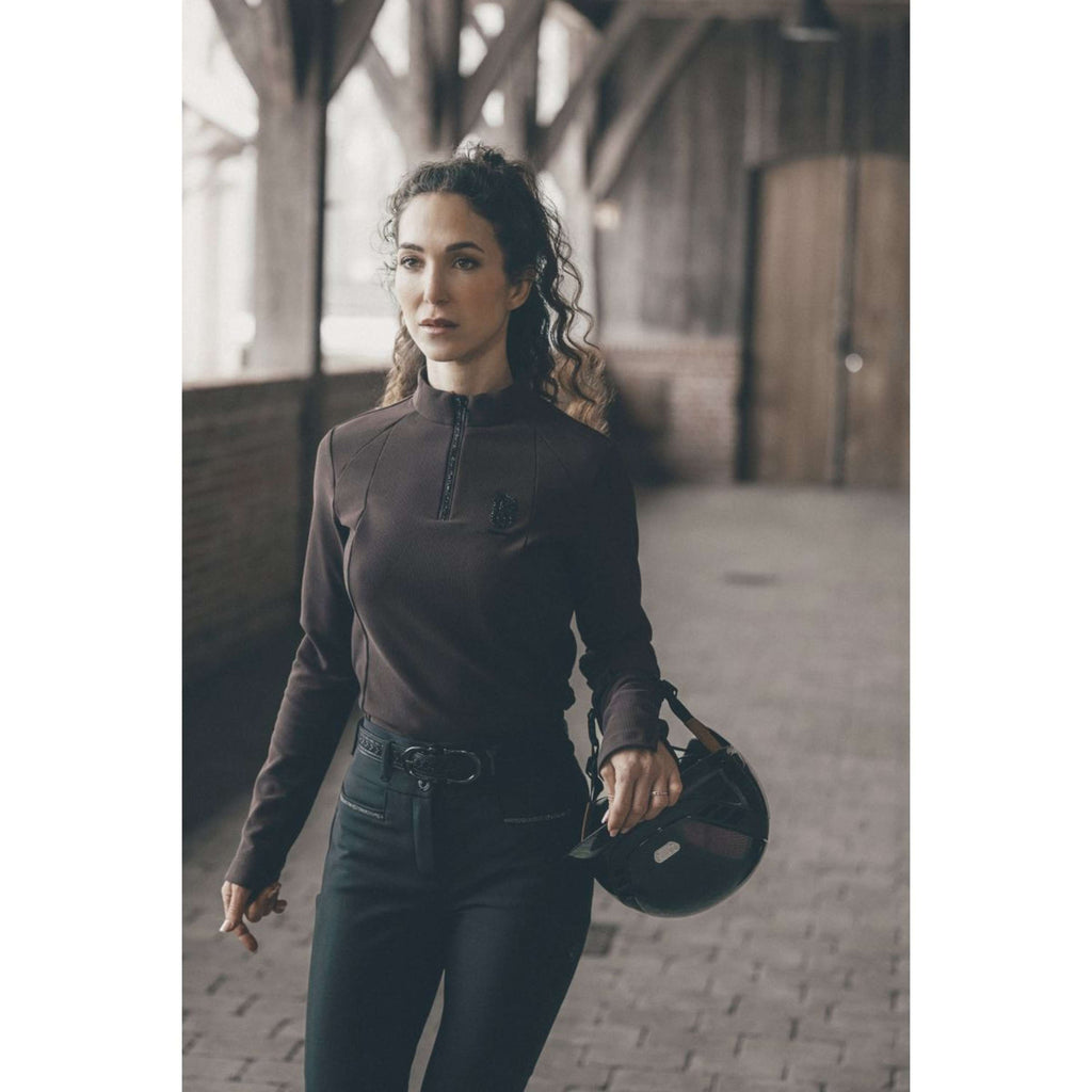 Pikeur Shirt Zip Rip Selection AW26 Long Sleeves Chocolate Brown