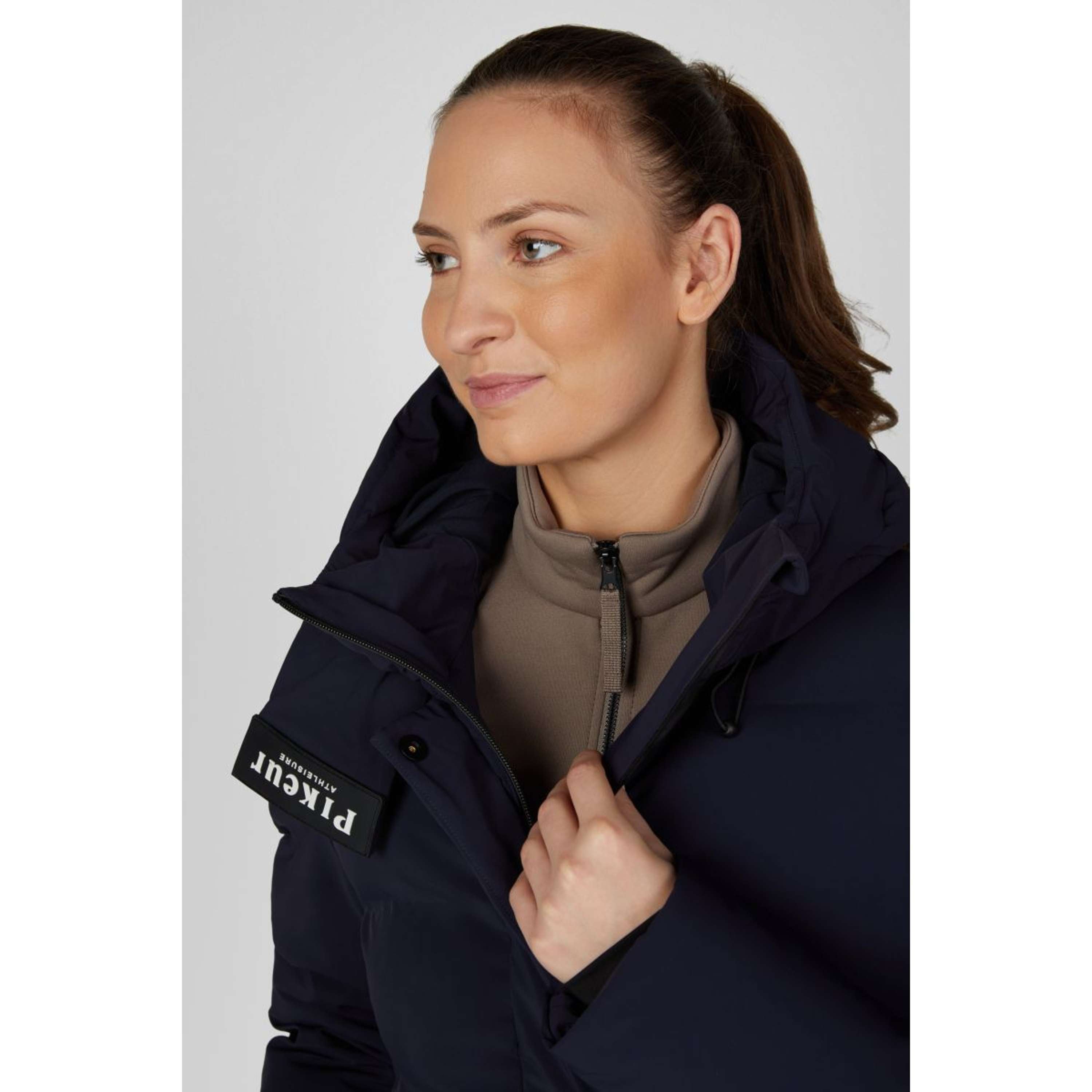 Pikeur Long Coat Quilted Raincoat Athleisure AW26 Nightblue
