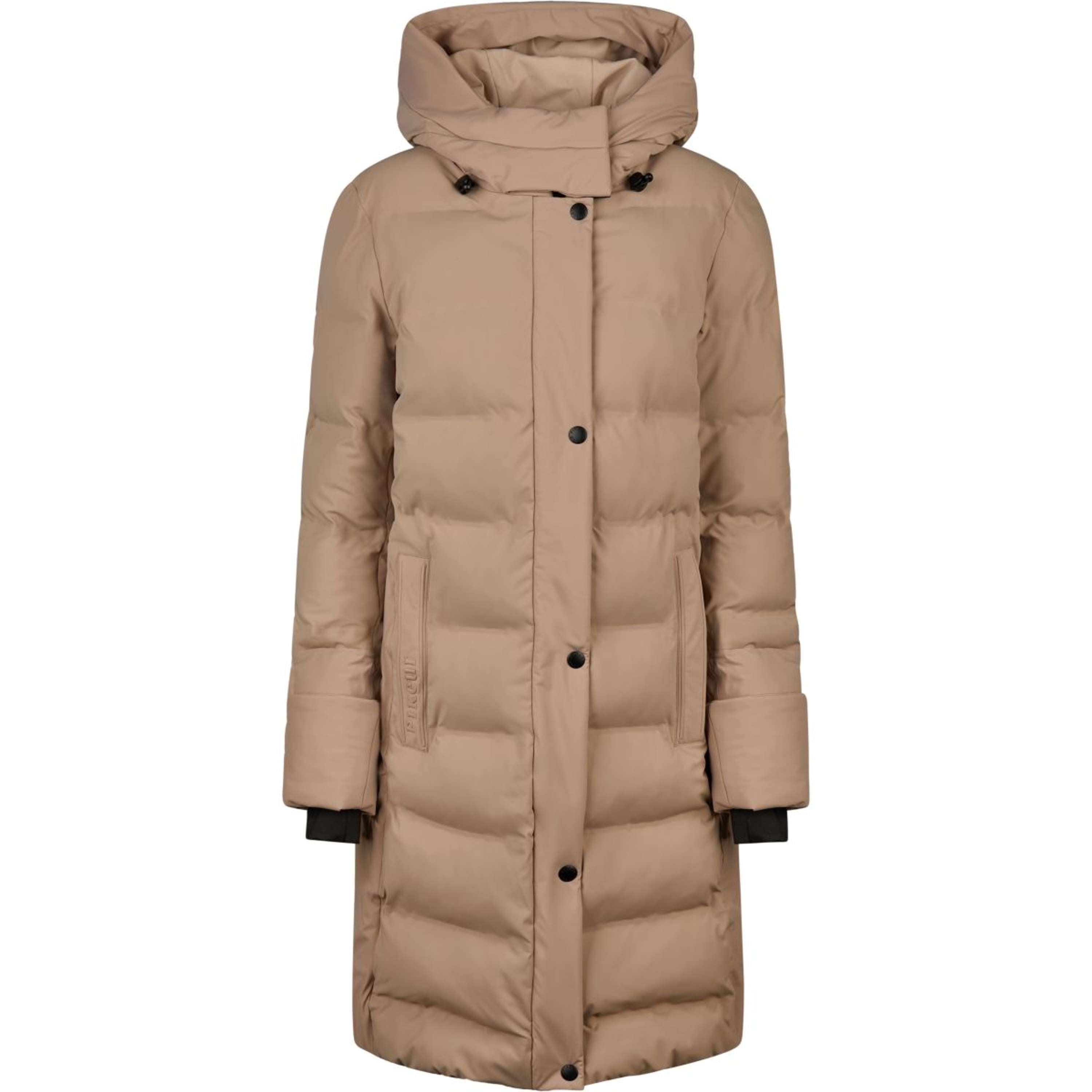 Pikeur Long Coat Quilted Raincoat Athleisure AW26 Mocha Cream